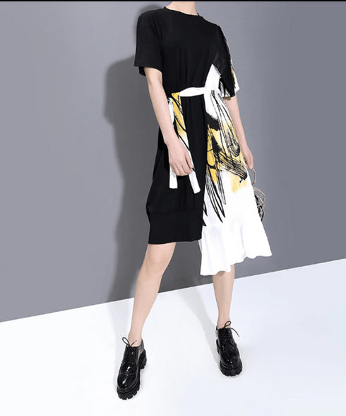 Split Abstract Art Dress